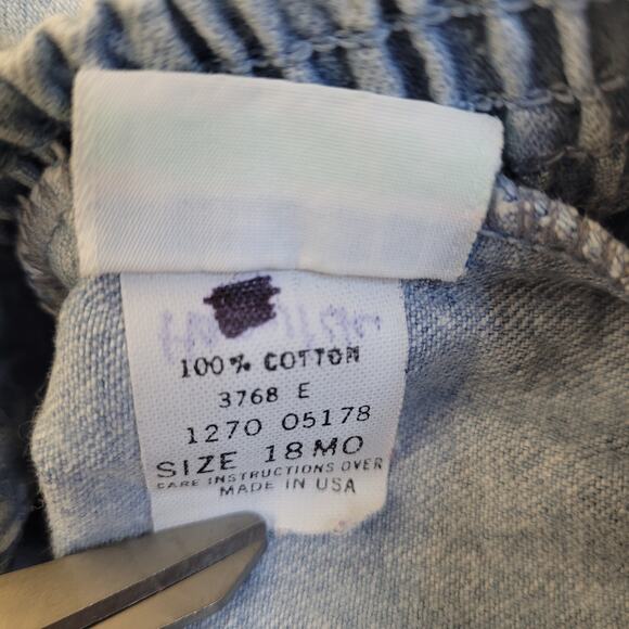 Vintage Small Hands Baby Shorts 18M Acid Wash Denim Catch a Wave Patch Cotton - Picture 5 of 8